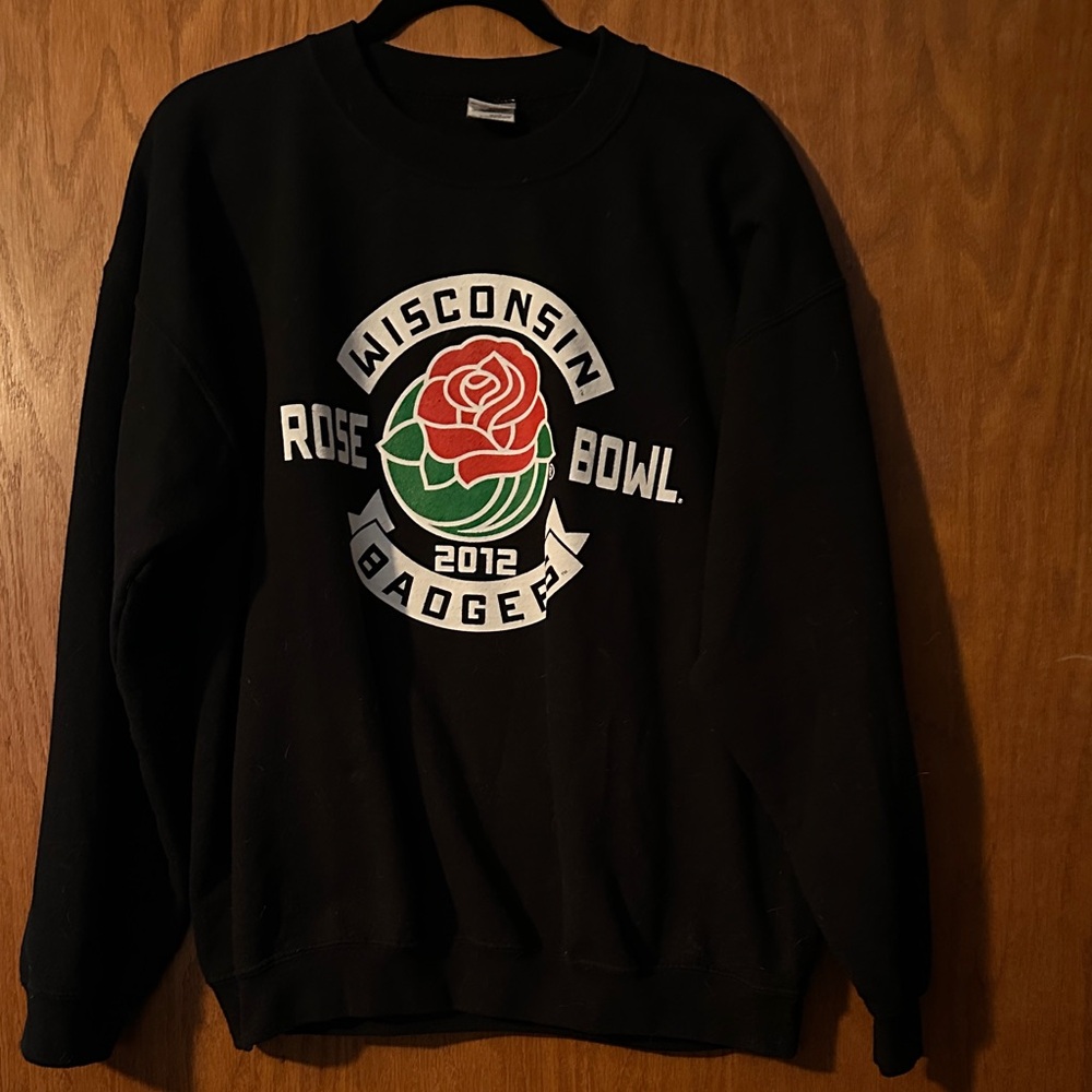 Gildan Black Wisconsin Rose Bowl 2012 Crewneck Sweater